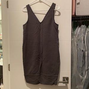 ZARA V Tunic Dress layering one piece top grey SMALL s minimalist Terry cloths